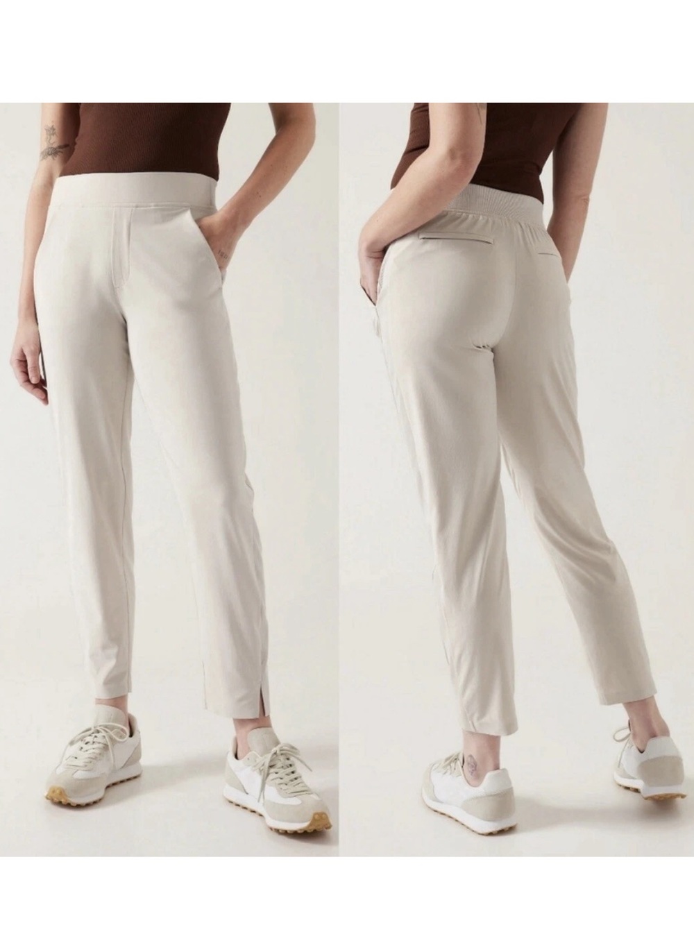 Athleta Brooklyn Ankle Pant Women's 2
Stretch Pull on Travel Athleisure Cream I